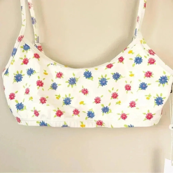 Frankie’s Bikinis Bay View Floral Bralette Bikini Top in Water Blossom Small NWT - Picture 7 of 10